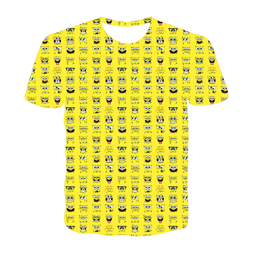 

Summer Kids Sponge-Bob-3D-Anime T-shirt Casual Teens Baby Boy Clothes Birthday Tops For Girls Yellow O-Neck Short Sleeve Shirts