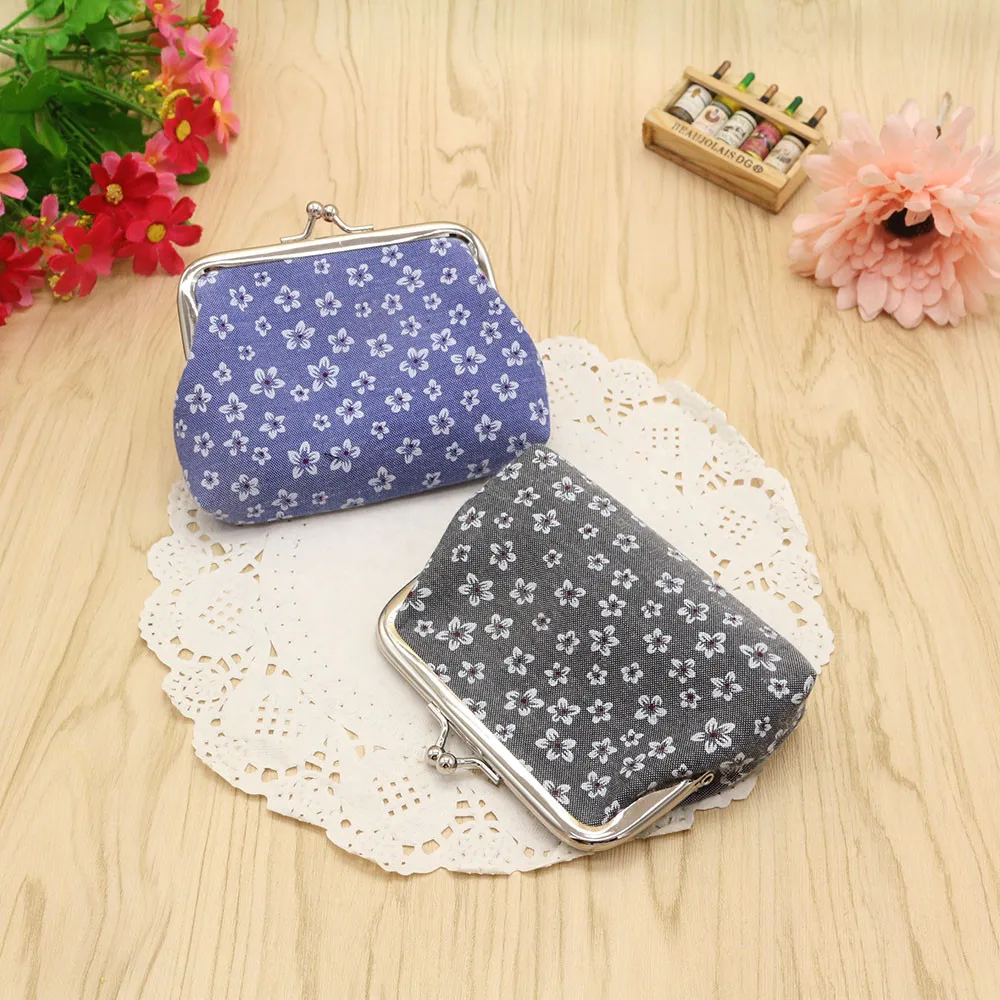Роскошный женский мини кошелек из парусины в стиле ретро с цветами держатель для