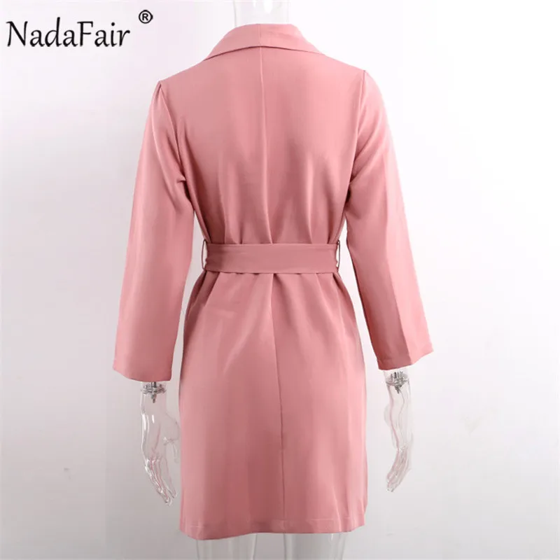 Женское офисное платье блейзер с длинным рукавом и поясом|Женские платья| |