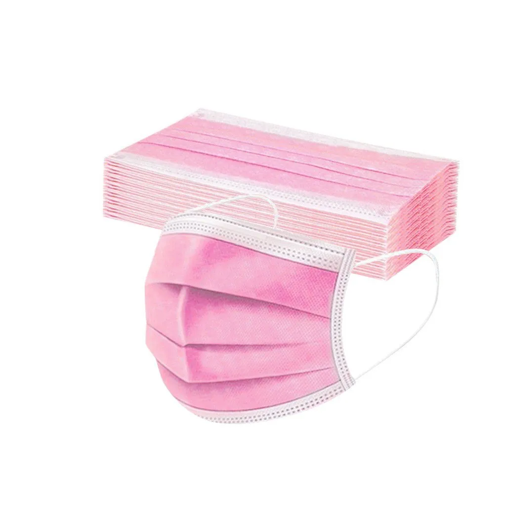 

30PCS mask for face women fashion Man Solid Mask Disposable Face Mask 3Ply Ear Loop Mask mascarillas#20
