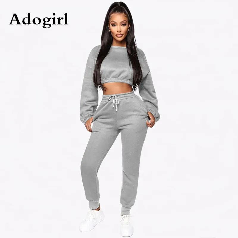 Женский бархатный костюм из 2 предметов короткий топ с длинным рукавом и круглым