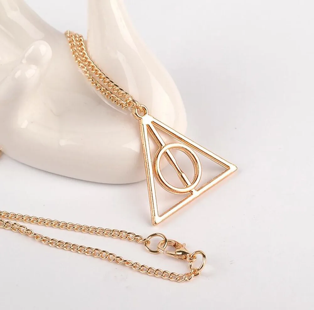 Фильм харр Поттер Дары смерти металлический золотой кулон ожерелье в качестве