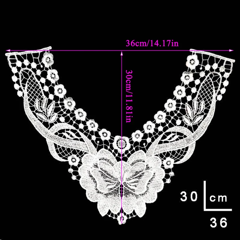 

10 Style High Quality White Lace Fabic Embroidered Applique Neckline for Lace Fabric Sewing Supplies Scrapbooking 45*27cm