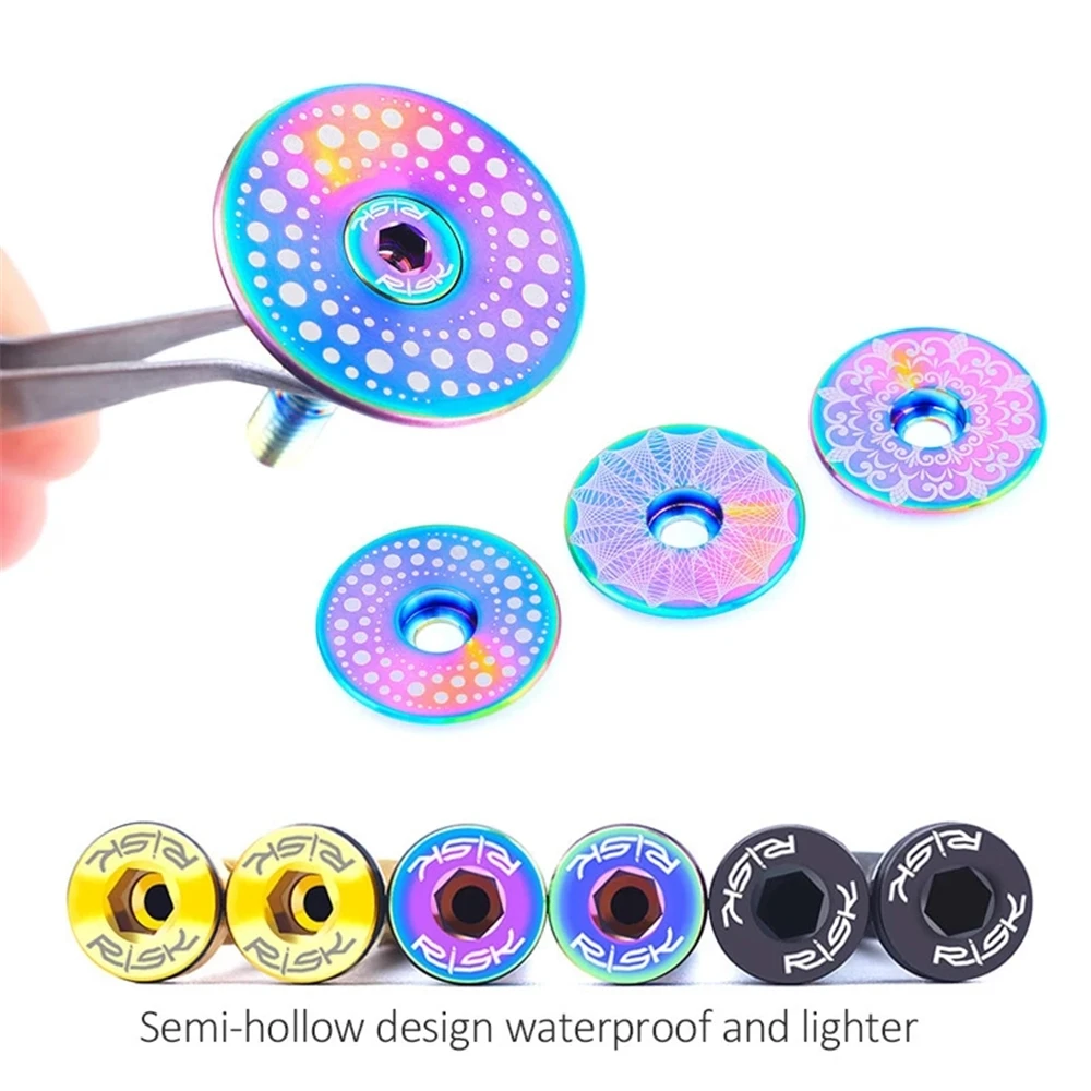 

1 set Lightweight Titanium Alloy Bicycle Headset Cap + M6*30mm Bike Headset Stem Bolt 3 Colors Headset Screw Bicycle Parts
