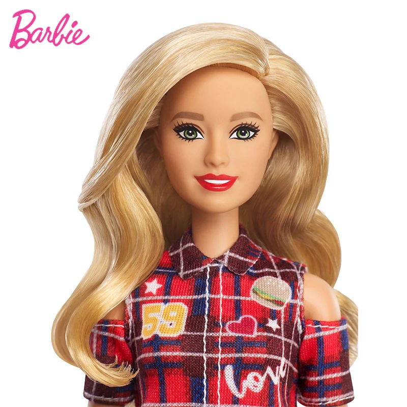 Барби кумир моды Дарен Классическая клетчатая рубашка Блондинка девушка