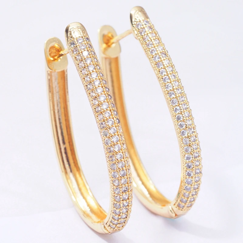 Модные большие круглые серьги кольца U для женщин простые геометрические с