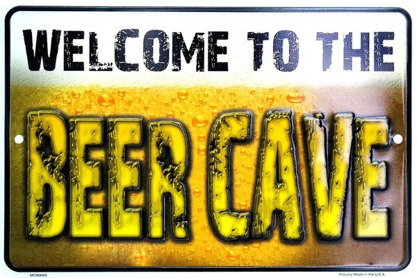 

Welcome To The Beer Cave Metal Sign Funny Man Cave Embossed Plaque