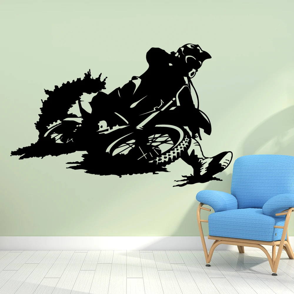 Наклейки на стену Motorcycler клейкие обои виниловые съемные украшения для комнаты