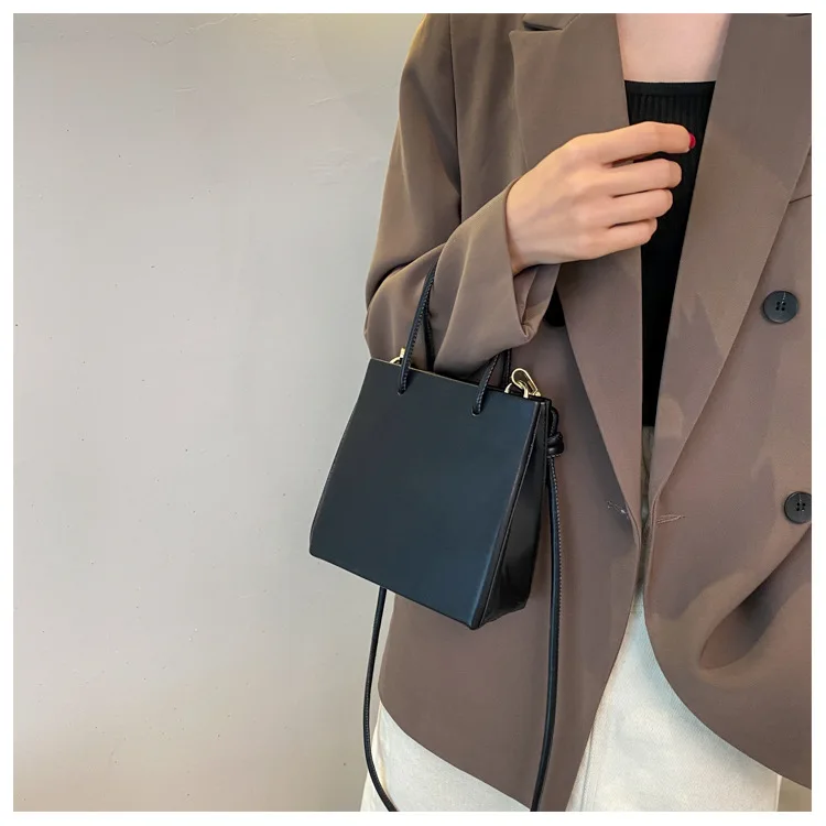 

Small square bag fashion simple ladies shoulder handbag texture retro messenger bag women luxury designer bags fashion totes