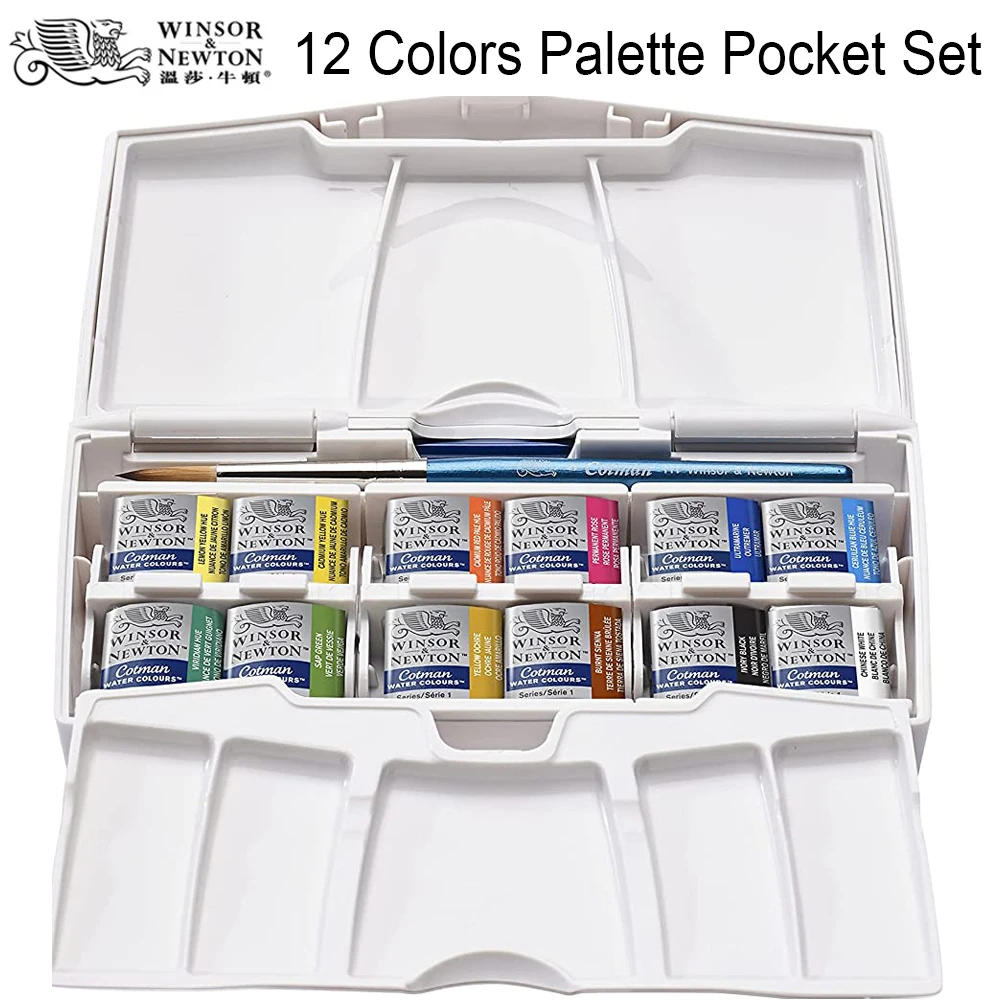 Winsor &amp Newton Cotman Акварель 12-цветный карманный набор пигментной палитры