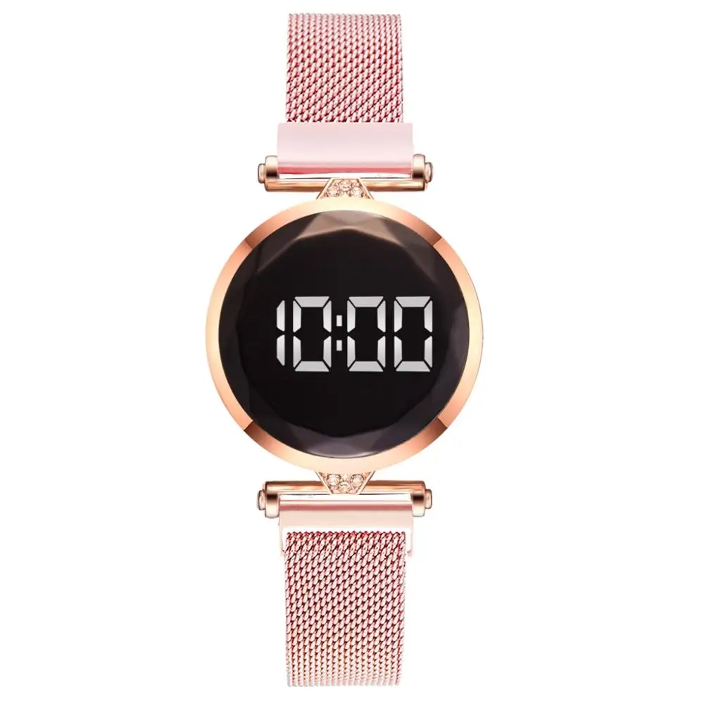 

Luxury LED Women Magnetic Bracelet Watches Rose Gold Digital Dress Watch Quartz Wristwatch Ladies Clock relogio feminino