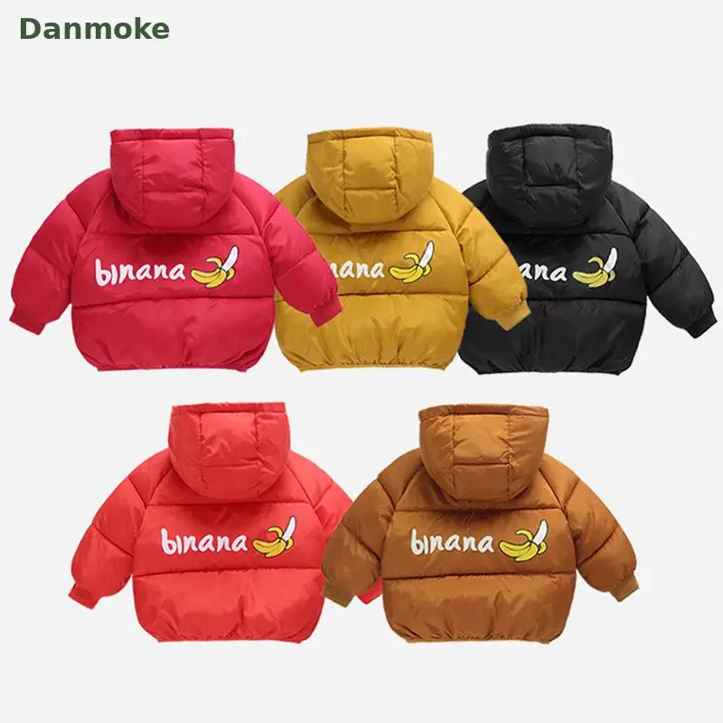 Danmoke/куртка для мальчиков и девочек пальто Зимняя плотная подкладка из хлопка