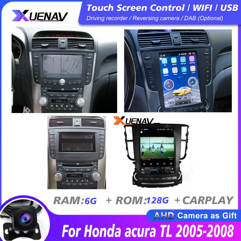 

128G GPS-навигация Android 10,0 для Honda acura TL 2005 2006 2007 2008 автомобильный стерео Мультимедийный DVD-плеер автомобильное радио стерео