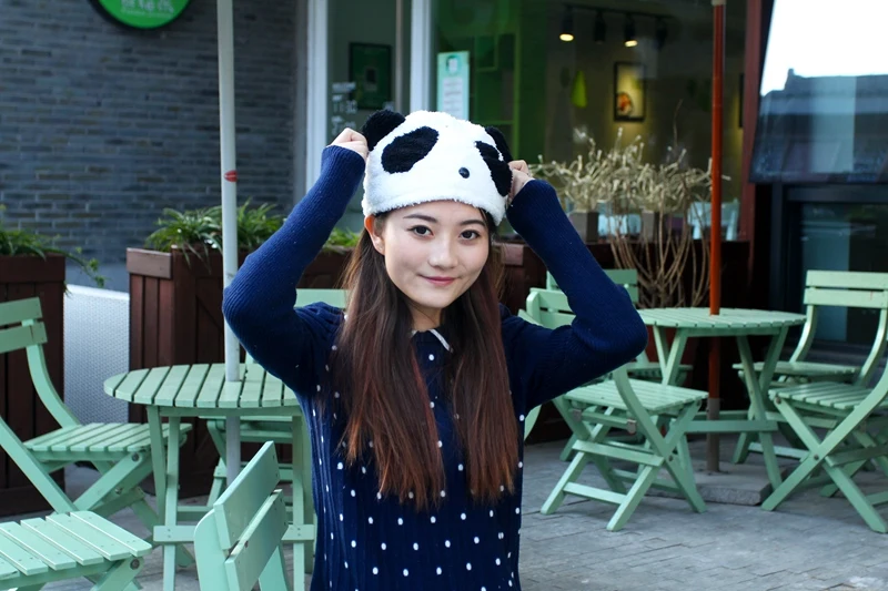 Rilakkuma плюшевая кавайная игрушка панда шляпа головные уборы согревают мягкие маленькие животные подарок для подруги подарок на день рождения