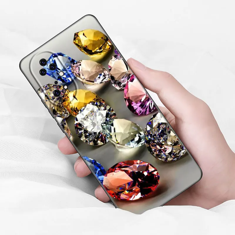 Красивый чехол со стразами для Huawei P50 P40 P30 P20 Pro P10 P9 P8 Lite 2017 P Smart Z S 2021 2020 2019 2018 черный