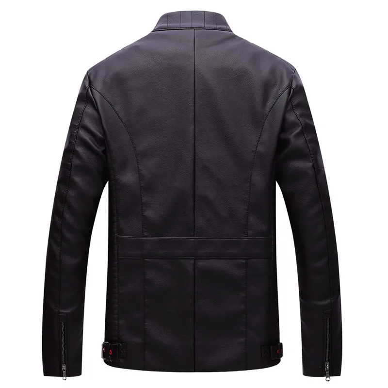 Осенне-зимняя мужская кожаная куртка модная флисовая ветровка кожаное пальто