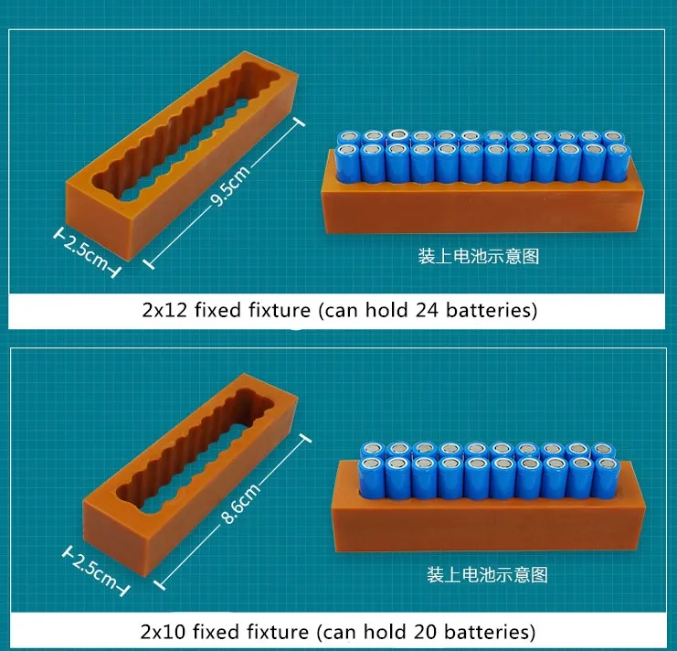 18650 Однорядный фиксированный двухсторонний блок литиевых батарей для точечной