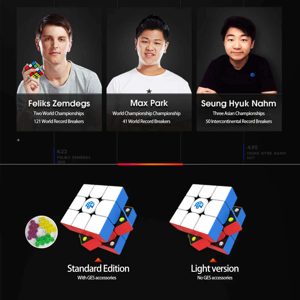 GAN-cubo magn&eacute;tico de velocidad m&aacute;gica, 356 M, GAN356M, imanes profesionales, rompecabezas gan356 m, cubos GANS-3