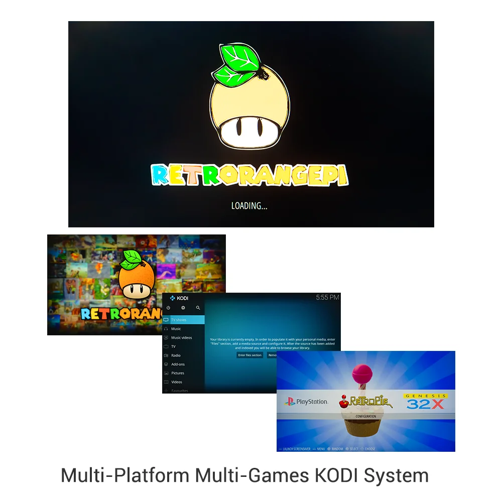 128 ГБ RETRORANGEPI игровая станция аркадная KODI настольный мини ПК HDMI Совместимость 17000 +