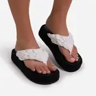 Женские шлепанцы на платформе 2021, летние плетеные тапочки, Женская Повседневная пляжная обувь на танкетке, шлепанцы размера плюс 43 Ytmtloy