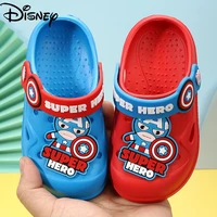 disney summer breathable non slip wear resistant cartoon childrens captain america hole shoes mens sandals slippers