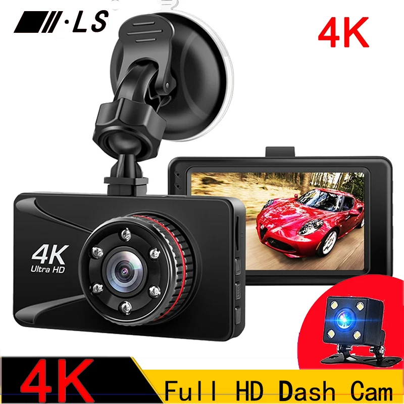 

LS Car DVR Camera Video Recorder Dashcam Recorder Parking Monitor 4K Ultra HD Dash Cam 3 Inch Dashboard Camera 150' Wide Angle