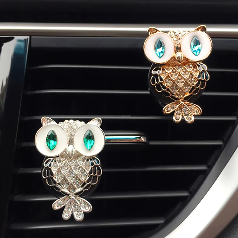 Алмазный освежитель воздуха в виде совы автомобильный украшения с зажимом для