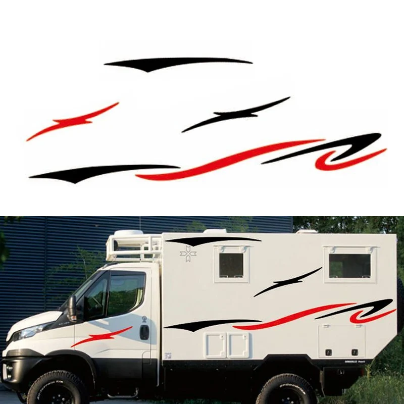 

Car Sticker Auto 2 Color Wave SUV RV Camper Car-Styling Vehicle Decals Sticker Decor Accessories