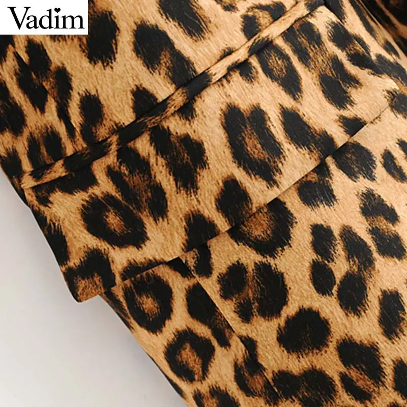 Женский блейзер с леопардовым принтом Vadim стильный офисный пиджак рукавами три