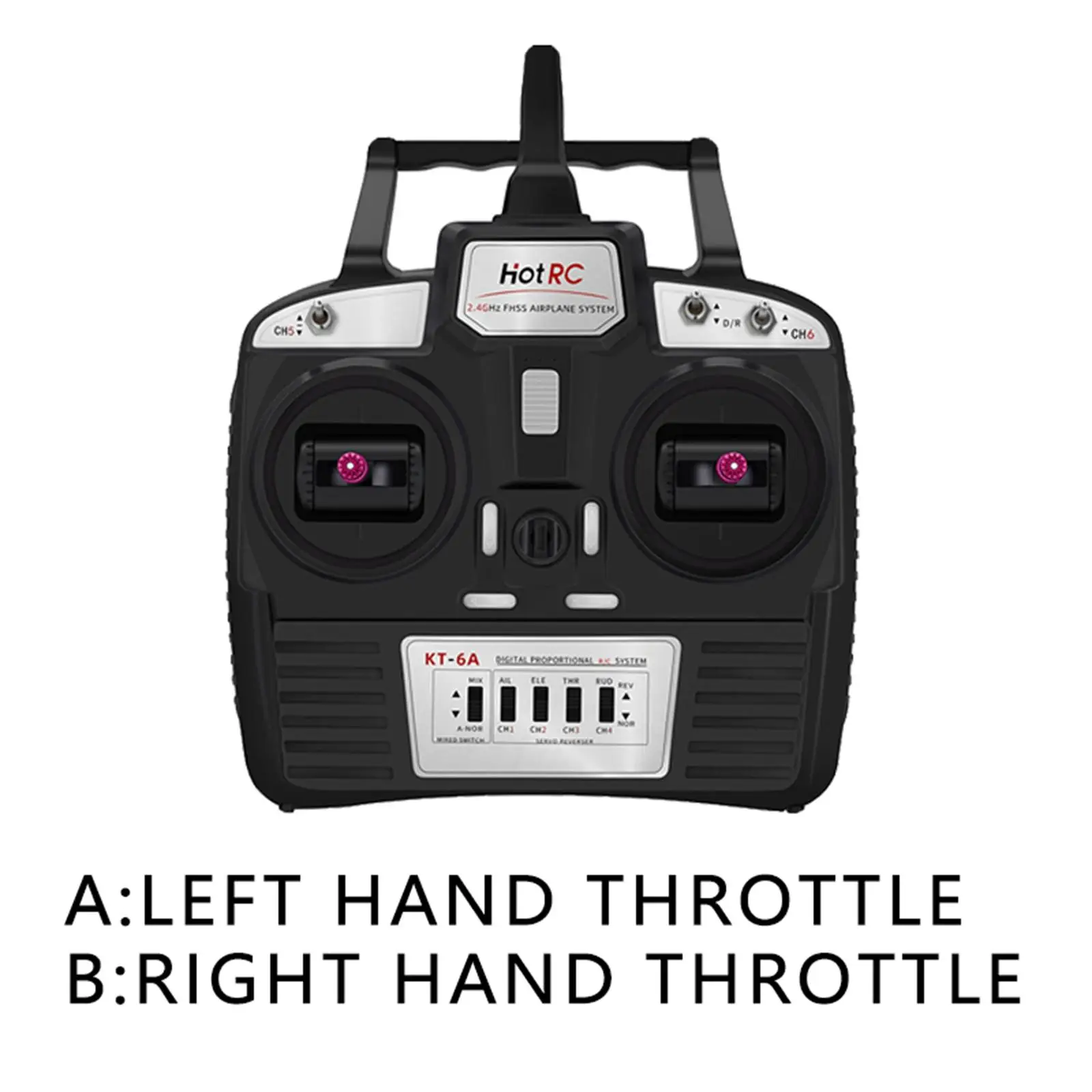 

RC Transmitter 2.4G6 Channel Fighter Wireless Radio Transmitter Aircraft Controller RC Remote Control for Hotrc-Kt6A RC Plane