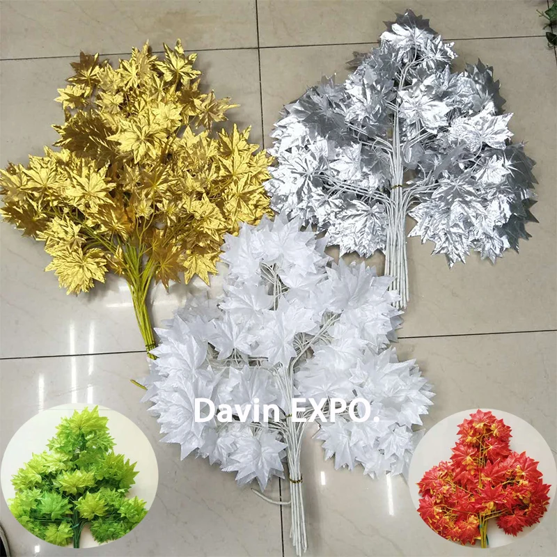 

12 pcs decorative flower bouquet silk artificial maple leaves home decoration leaves leaf wedding party arch vintage supplies