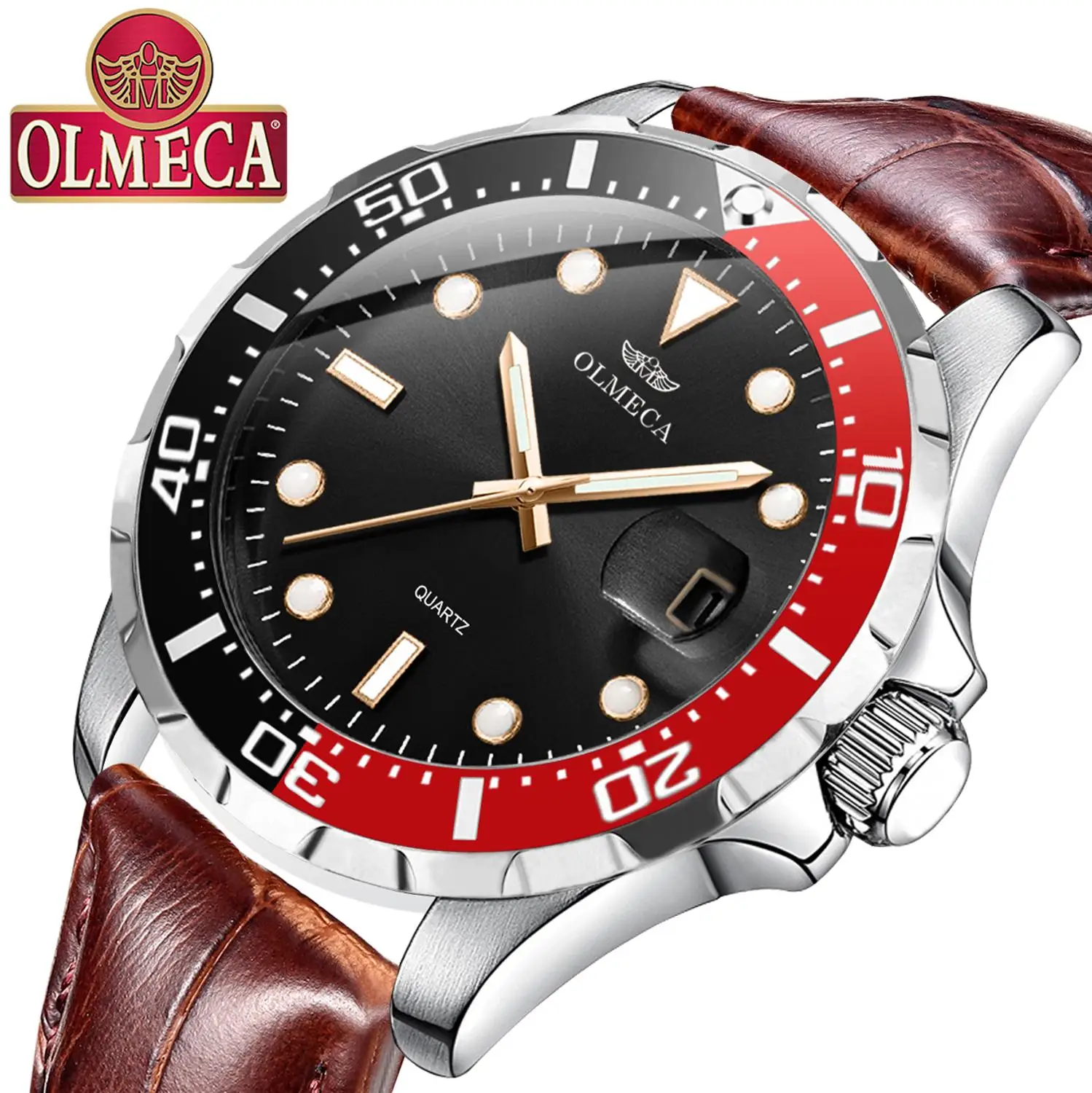 Часы наручные OLMECA мужские с браслетом из нержавеющей стали|Кварцевые часы| |