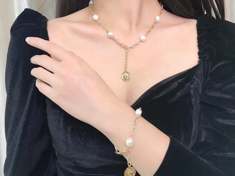 

ANI 100% Natural Fresh Water White Pearl Bracelets for Women Girl Birthday Bracelet Jewelry Party Brazalete Mujer Baroque Pearl