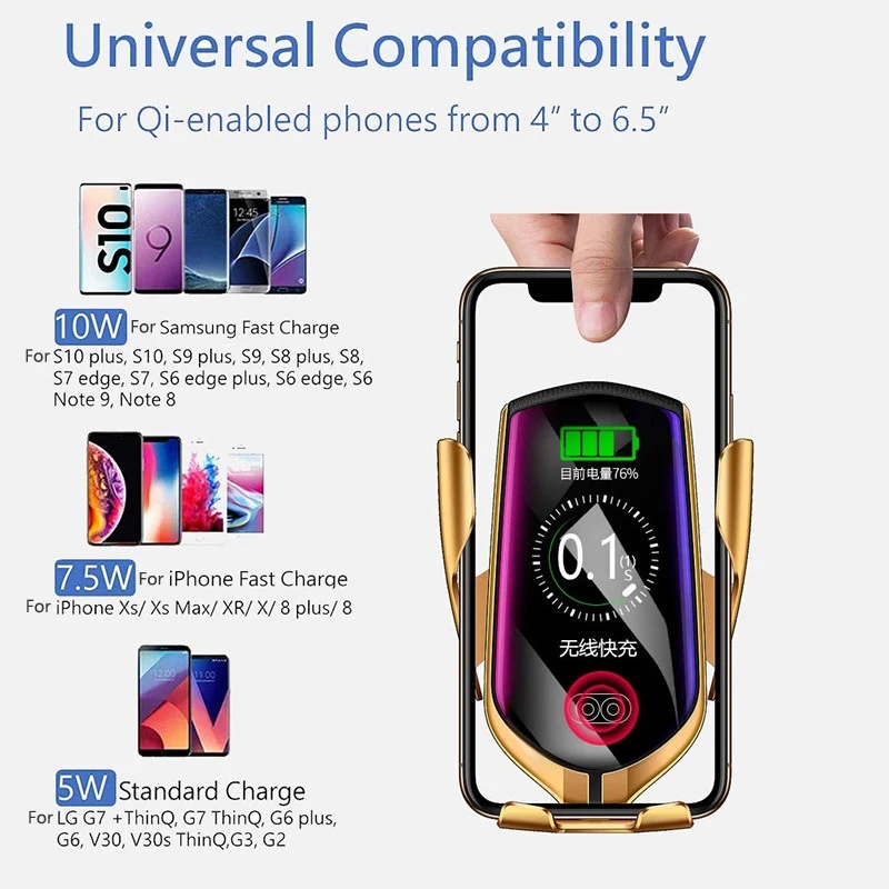 Беспроводное зарядное устройство Qi для iPhone 11 X Samsung Note 10 S10 Plus A70 A50 безпроводное