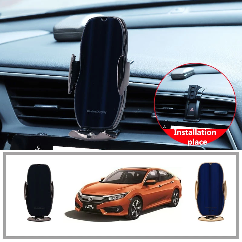 

Wireless Charging Car Gravity Phone Holder For HONDA CIVIC 2016 2017 2018 2019 2020 Mobile Phone Support Mount Accessories