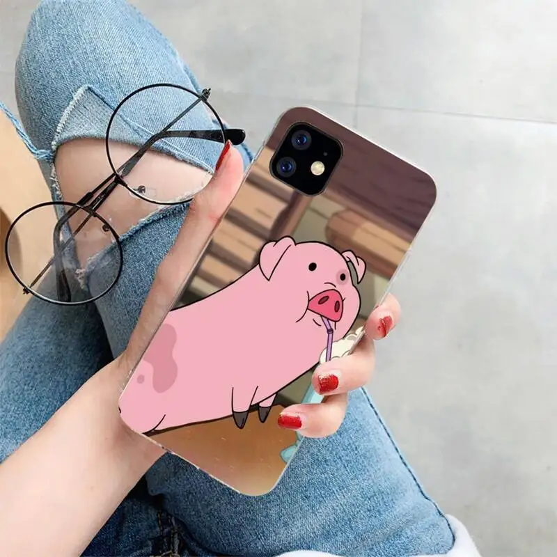 

Cute PINK Kawai Pig Phone Case For iphone 5s 6 7 8 11 12 XSMAX XR pro plus mini se2020 Cover Fundas Coque