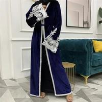 velvet abaya dubai kaftan turkey kimono cardigan hijab muslim dress american islam clothing abayas for women musulman de mode