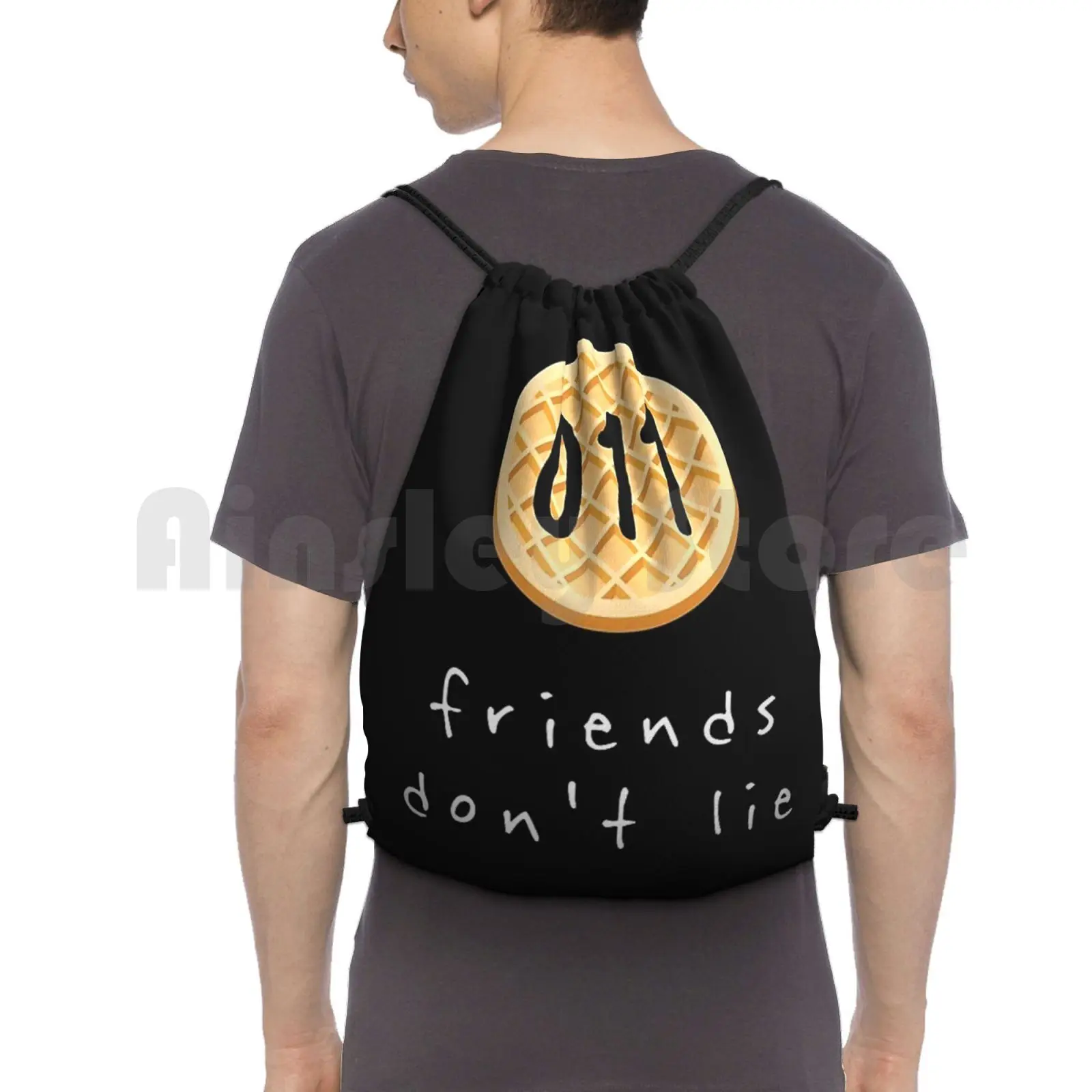 

Friends Don'T Lie Backpack Drawstring Bag Riding Climbing Gym Bag Friends Dont Lie Fashion New York Pattern London Paris