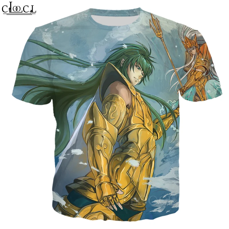 Повседневная футболка CLOOCL с рисунком аниме Рыцари Зодиака Saint Seiya модные