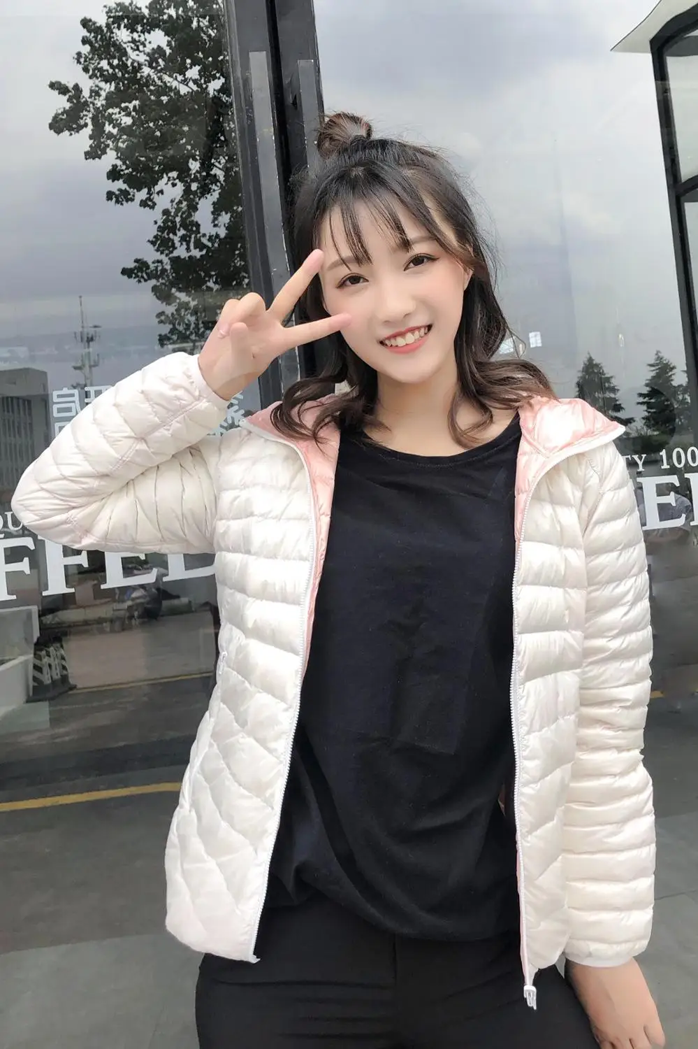 

Winter Plus Size 3XL Duck Down Coat Women Two Side Wear Ultra Light Jackets Hooded Coat Spring Slim Puffer Jacket