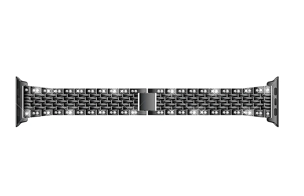 Ремешок для Apple Watch 5 4 Band 44 мм 40 мм Роскошная рифленая нержавеющая сталь для Iwatch 3 2 1 Band 42 мм 38 мм Металлические Часы с браслетом