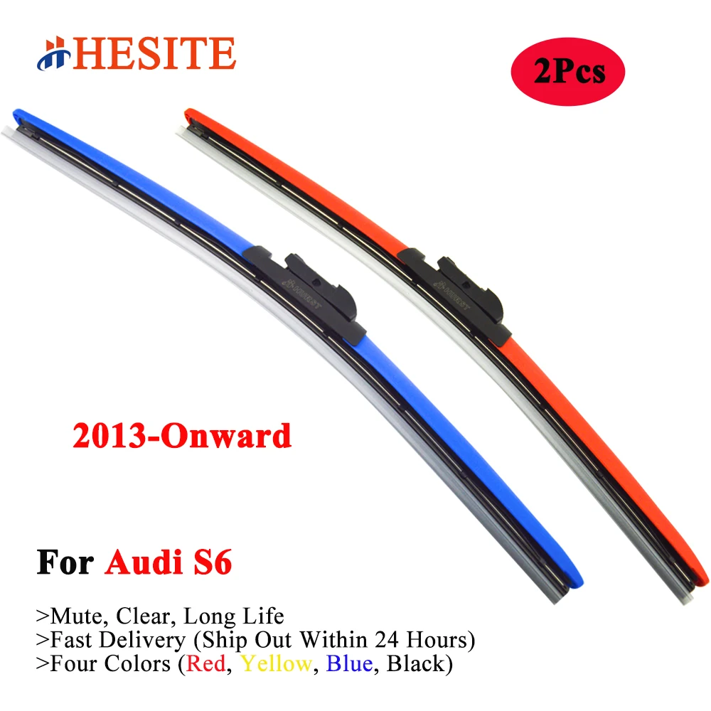 

HESITE Colorful Wiper Blades For 2013 Audi S6 C7 C8 Avant Wagon Quattro S Line 2016 2018 2019 2020 2021 Yellow Black Blue Wipers