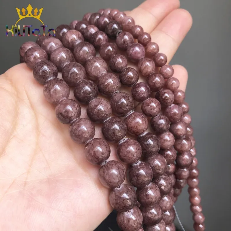 Гладкие натуральные нефриты коричневые красные круглые бусины свободного