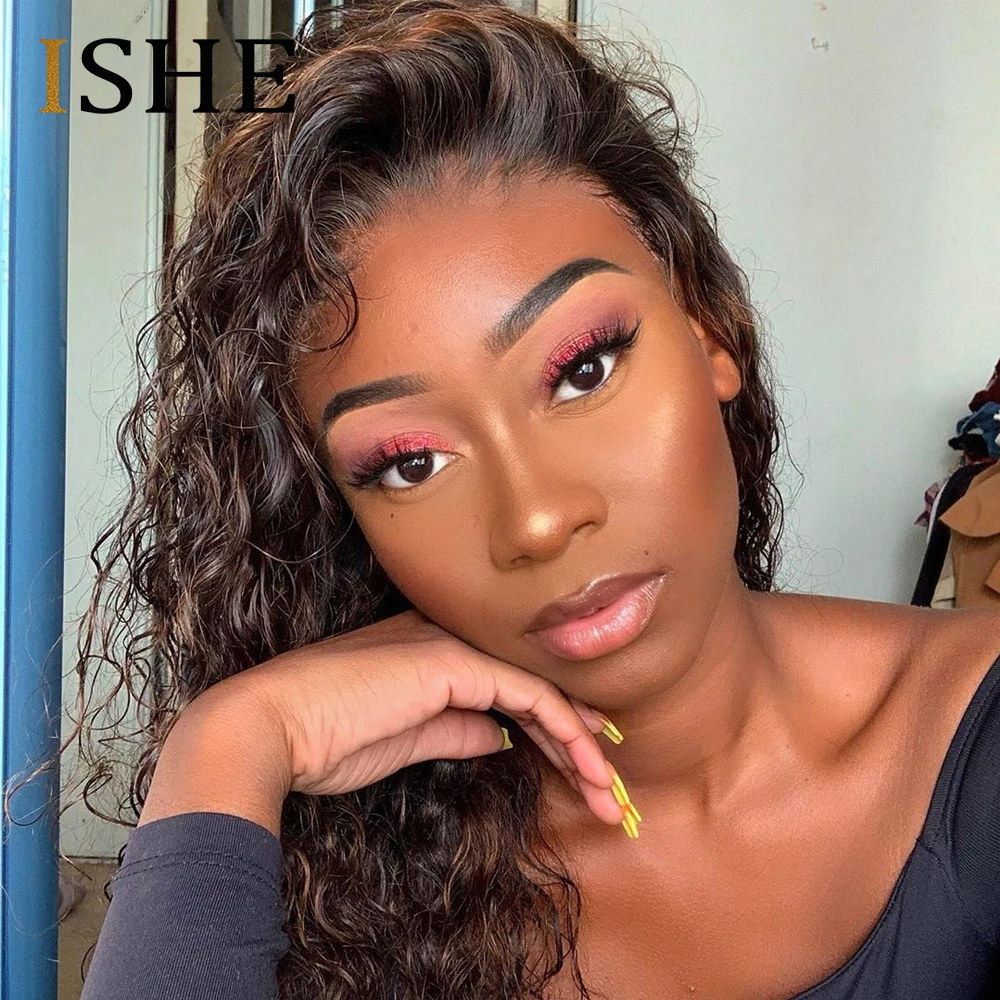 Кудрявый парик с изображением медового блондинка 13x4 из человеческих волос