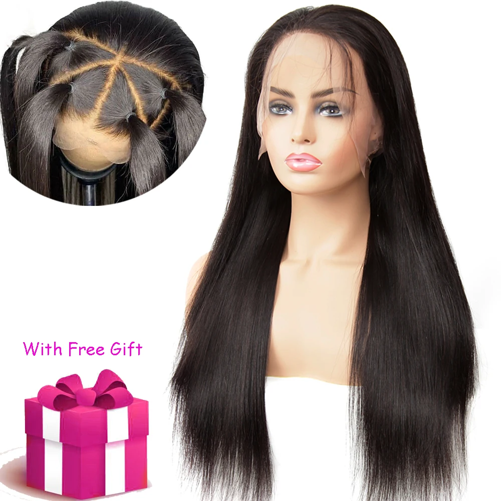 13x4 парики на шнурках спереди предварительно сорванные бразильские волосы Remy