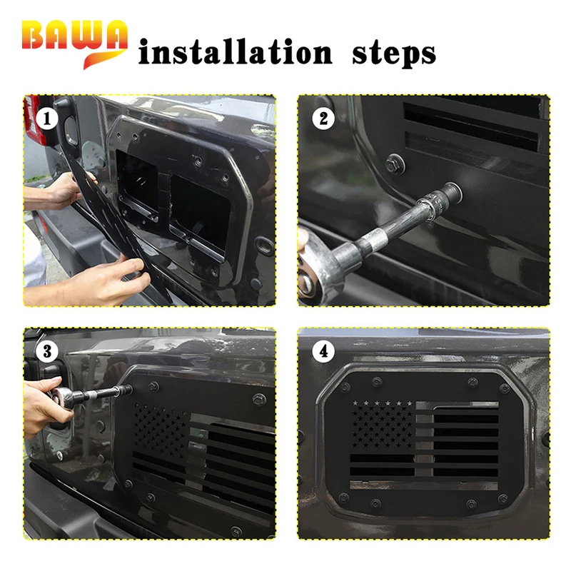 

BAWA Rear Door Air Outlet Vent Cover Kits for Jeep Wrangler JL 2018 Tailgate Exhaust Air Cover for Jeep Wrangler JL 2018+