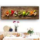 Картина на холсте с изображением ложка для специй перцев, скандинавские плакаты и принты, Настенная картина с изображением еды, домашний декор
