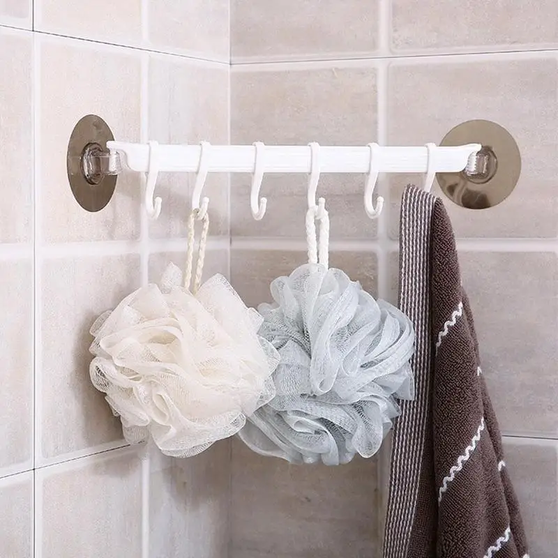 

1PC New Creative Wall Corner Strong Adhesive Hook Kitchen Wall Hanging 6 Row Hook Bathroom Corner Nail-Free Seamless Hangers