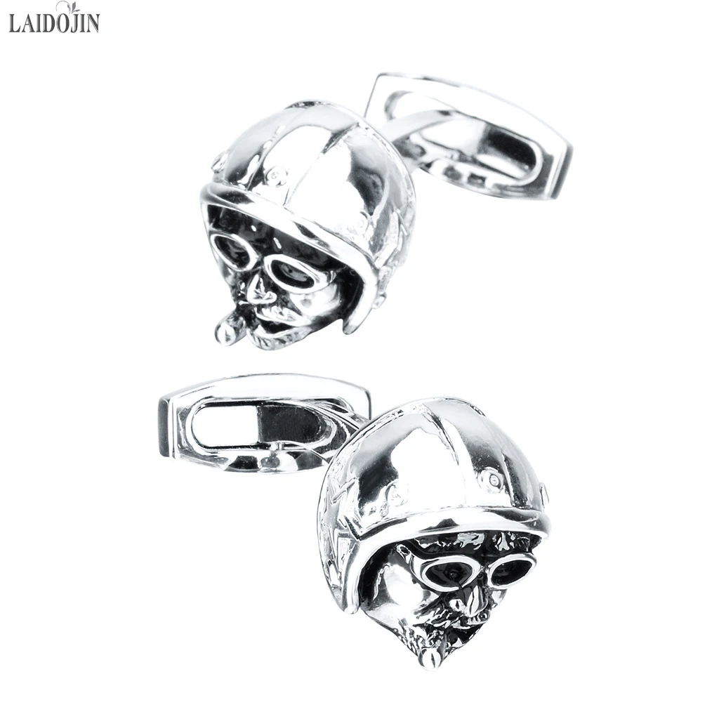 LAIDOJIN Cool Aircraft Pilot Cufflinks for Mens Shirt Cuffs Button High Quality Black Man Cuff link Wedding Gift Brand Jewelry