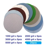 25pcs 75mm 3 inch sanding discs hook loop sandpaper grit 1000 2000 3000 4000 5000 disk sand sheets for car wood sanding